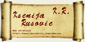 Ksenija Rusović vizit kartica